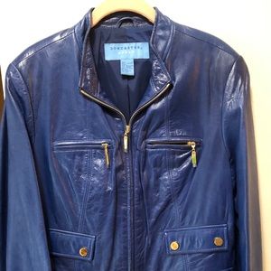 Electric Blue  Leather Jacket